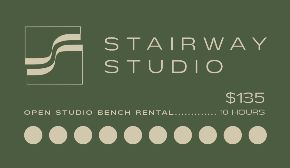 Open Studio Bench Rental - 10 hour punch card